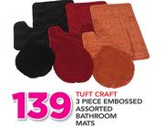 Tuft Craft 3 Piece Embossed Assorted Bathroom Mats