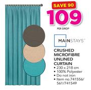 Mainstays Crushed Microfibre Unlined Curtain-Per Drop