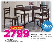 Wood Dinette Set H51 x W119 x D39.5cm