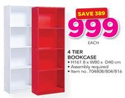 4 Tier Bookcase H161.8 x W80 x D40cm-Each
