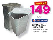 Nuware Rattan Tall Linen Bin-Each