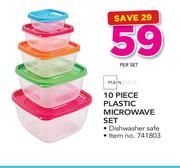 Mainstays 10 Piece Plastic Microwave Set-Per Set