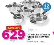 Mainstays 12 Piece Stainless Steel Cookware Set-Per Set