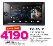 1Sony 6.2" Screen Bluetooth USB XAV-W630BT