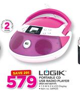 Logik Portable CD USB Radio Player RSH-441869-P