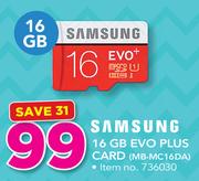 Samsung 16GB Evo Plus Card MB-MC16DA