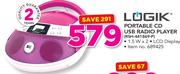 Logik Portable CD USB Radio Player RSH-441869-P