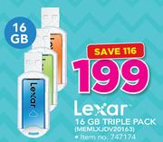 Lexar 16GB Triple Pack MEMLXJDV20163