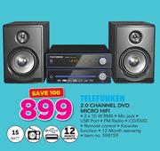 Telefunken 2.0 Channel DVD Micro HiFi