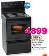 Defy 4 Plate Solid Stove Black BLK DSS-494