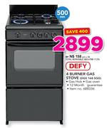Defy 4 Burner Gas Stove DGS 168 SGG