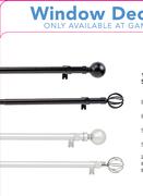 Decorland 1.5m-2.8m Expandable Steel Curtain Round Silver Ball Finial