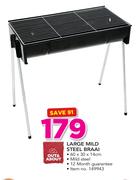 Out & About Large Mild Steel Braai 60x30x14cm