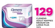 Clemens Adult Nappies Medium Or Large Plus-15's Pack