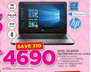 HP 14 Inch Intel Celeron Notebook OFFICE 14-AMO