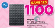 Seagate 2.5" 2TB Expansion Hard Drive STEA2000400