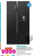 Hisense 670Ltr Side By Side Black Fridge/Freezer H670SMI-WD