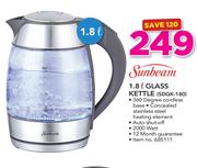 Sunbeam 1.8Ltr Glass Kettle SDGK-180