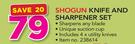 Shogun Knife & Sharpener Set Includes 4 x Utility Knives