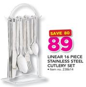 Linear 16 Piece Stainless Steel Cutlery Set