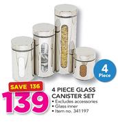 4 Piece Glass Canister Set