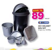 Nuware 40Ltr Helmet Bin Set-Per Set