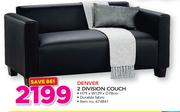 Denver 2 Division Couch H79 x W139 x D78cm