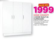 Home Concept 3 Door Built In Cupboard H210 x W150 x D50cm