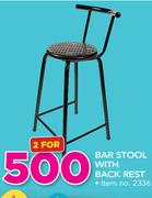 Bar Stool With Bach Rest-For 2