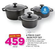 Mainstays 6 Piece Cast Iron Pot Set-Per Set