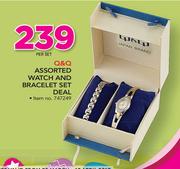 Q & Q Assorted Watch & Bracelet Set Deal-Per Set