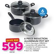 6 Piece Induction Aluminium Pot Set-Per Set