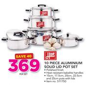 Hart 10 Piece Aluminium Solid Lid Pot Set-Per Set