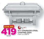 Tissolli 9.5Ltr Stainless Steel Chafing Dish-Per Set