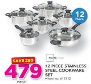 Mainstays 12 Piece Stainless Steel Cookware Set-Per Set