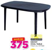 Antracite Ebony Oval Table
