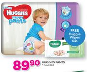 Huggies Pants Assorted+ Free Huggies Wipes 64's