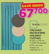 Mainstays Crushed Microfibre Unlined Curtain 230x218cm