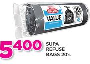 Supa Refuse Bags-20's Pack