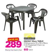 Antracite Ebony Low Back Chair-Each