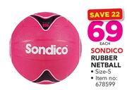 Sondico Rubber Netball Size 5-Each
