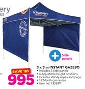 Discovery Adventures 3 x 3m Instant Gazebo Plus Side Panels