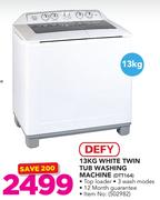 Defy 13Kg White Twin Tub Washing Machine DTT164
