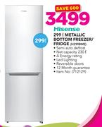 Hisense 299Ltr Metallic Bottom Freezer/Fridge H299BME