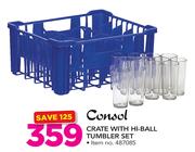 Consol Crate With Hi-Ball Tumbler Set