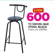 TC Swivel Bar Stool Black-For 2