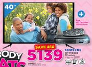 Samsung 40" FHD LED TV 40J5000 Plus DSTV HD Decoder Stand Alone