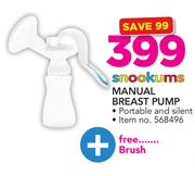 Snookums Manual Breast Pump Free Brush