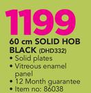 Defy 60cm Solid Hob Black