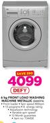 Defy 6Kg Front Load Washing Machine Metallic 